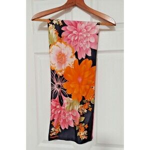 ADRIENNE Landau Studio Scarf 11x52" Long Dahila & Poppy Floral  Colorful